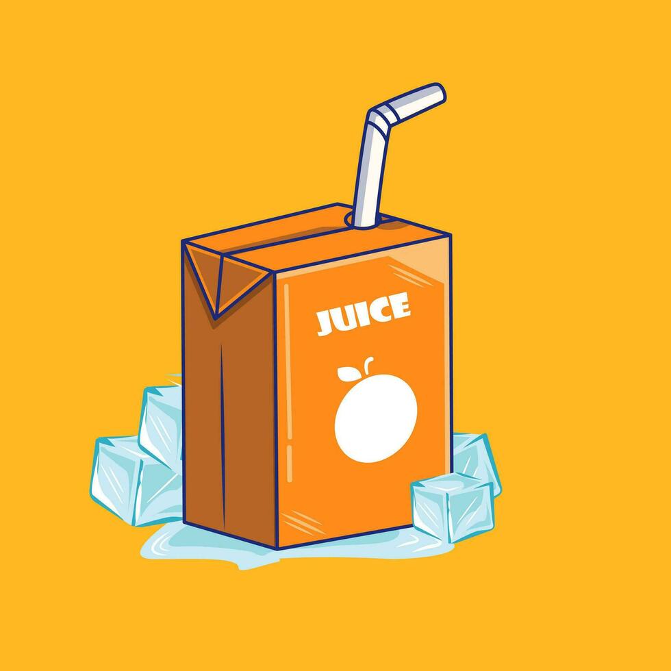 vector ilustración de naranja jugo papel caja