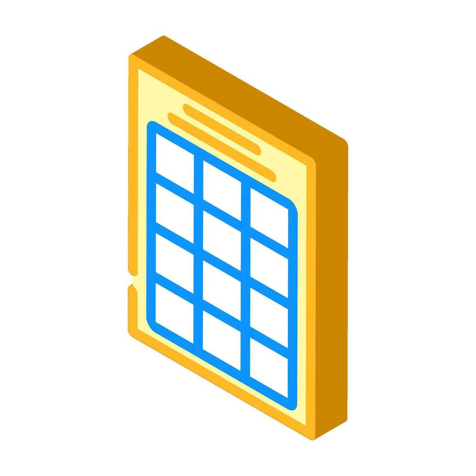 calendar grid list isometric icon vector illustration