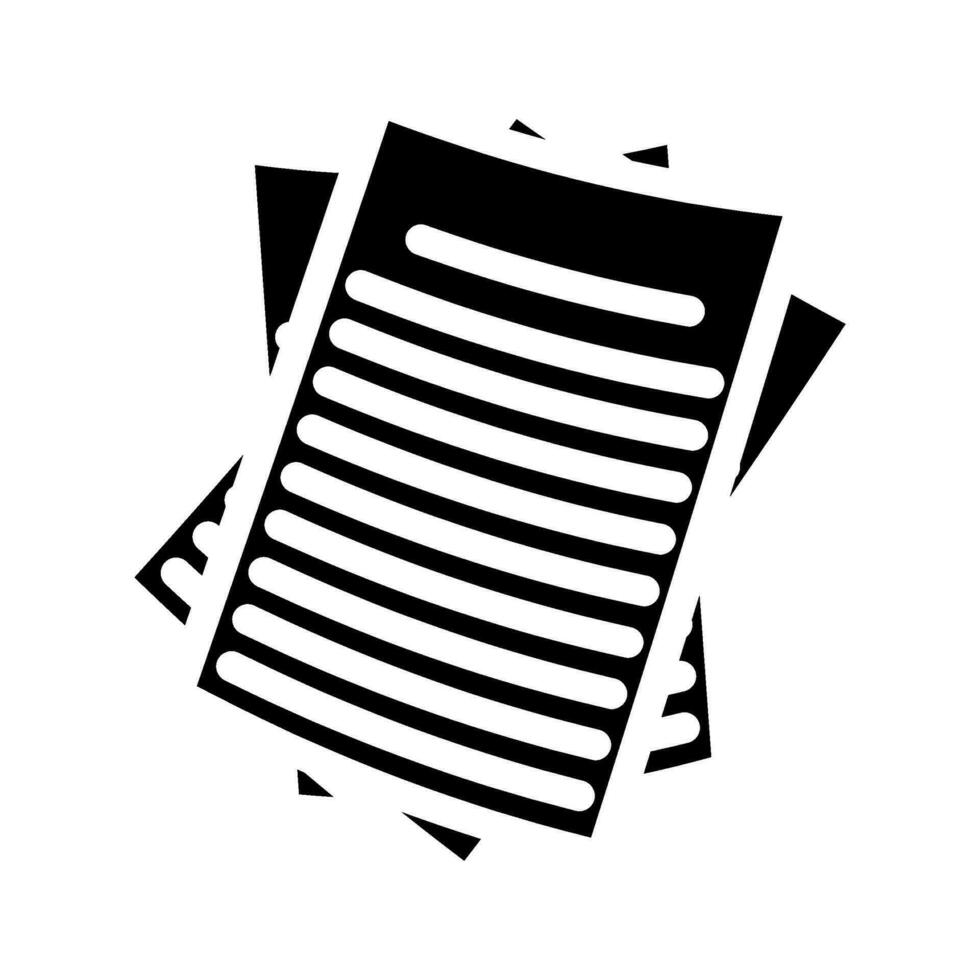 pages stacked list glyph icon vector illustration