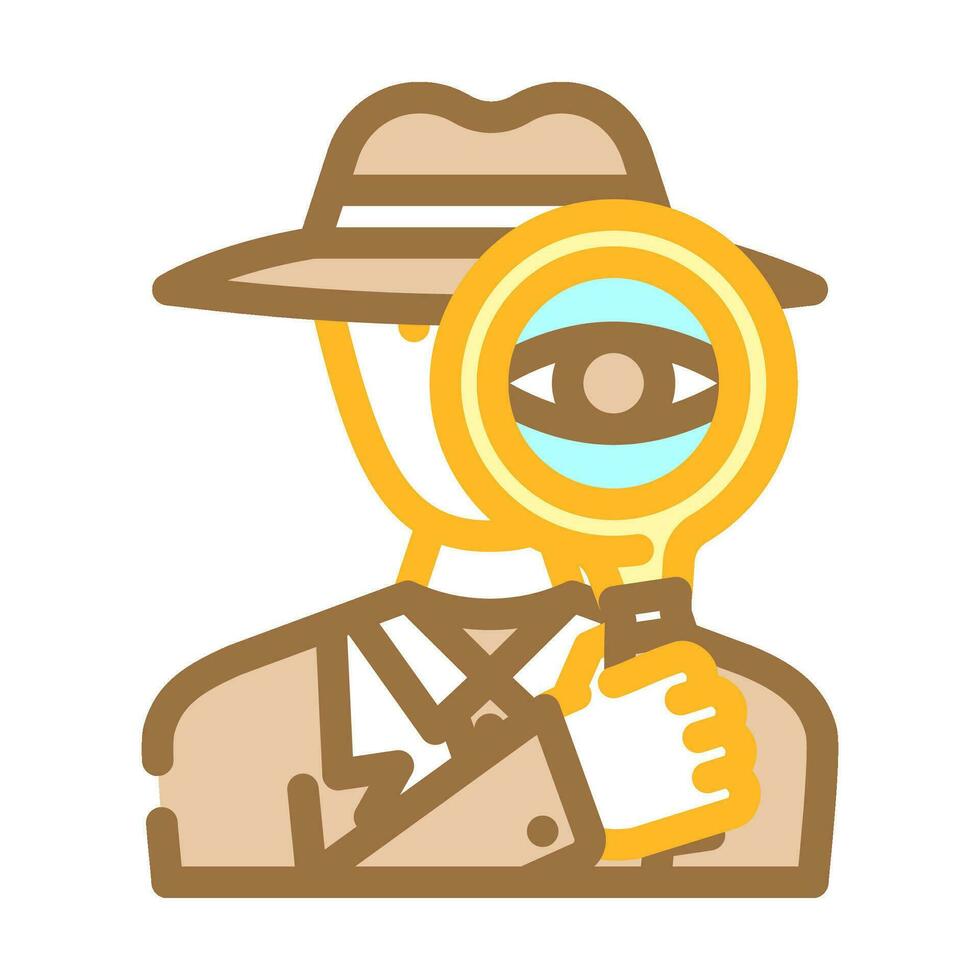 detective search magnifying glass color icon vector illustration