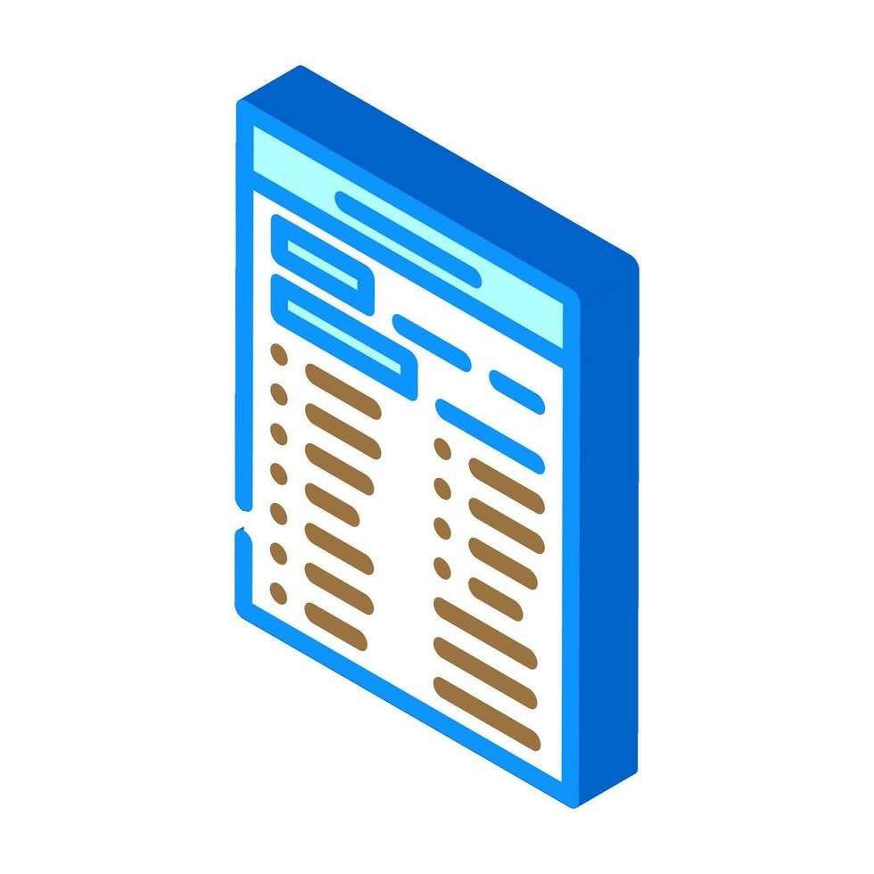 test list isometric icon vector illustration