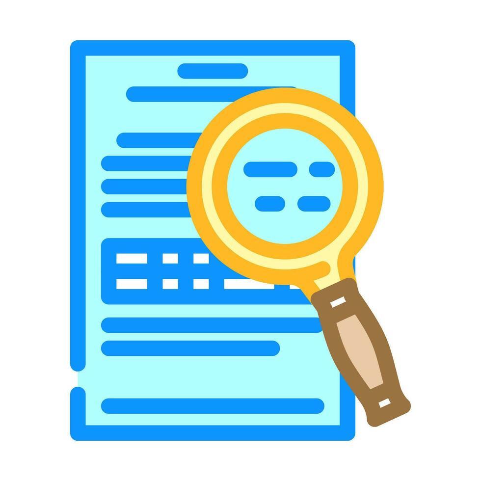 document searchmagnifying glass color icon vector illustration