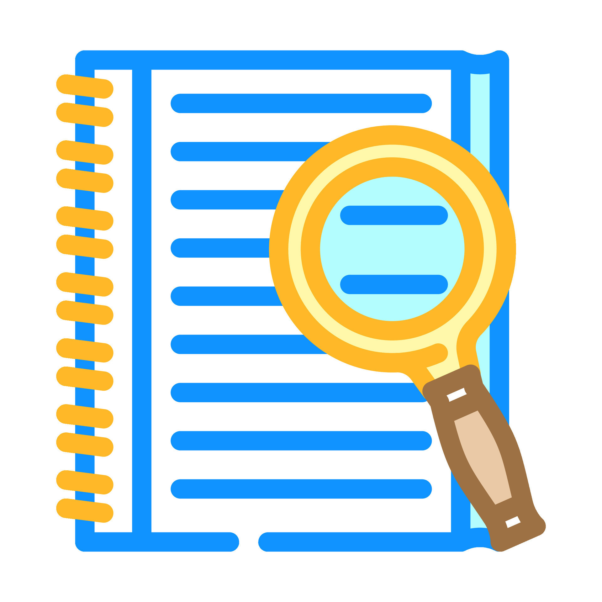 notepad search magnifying glass color icon vector illustration 35558672
