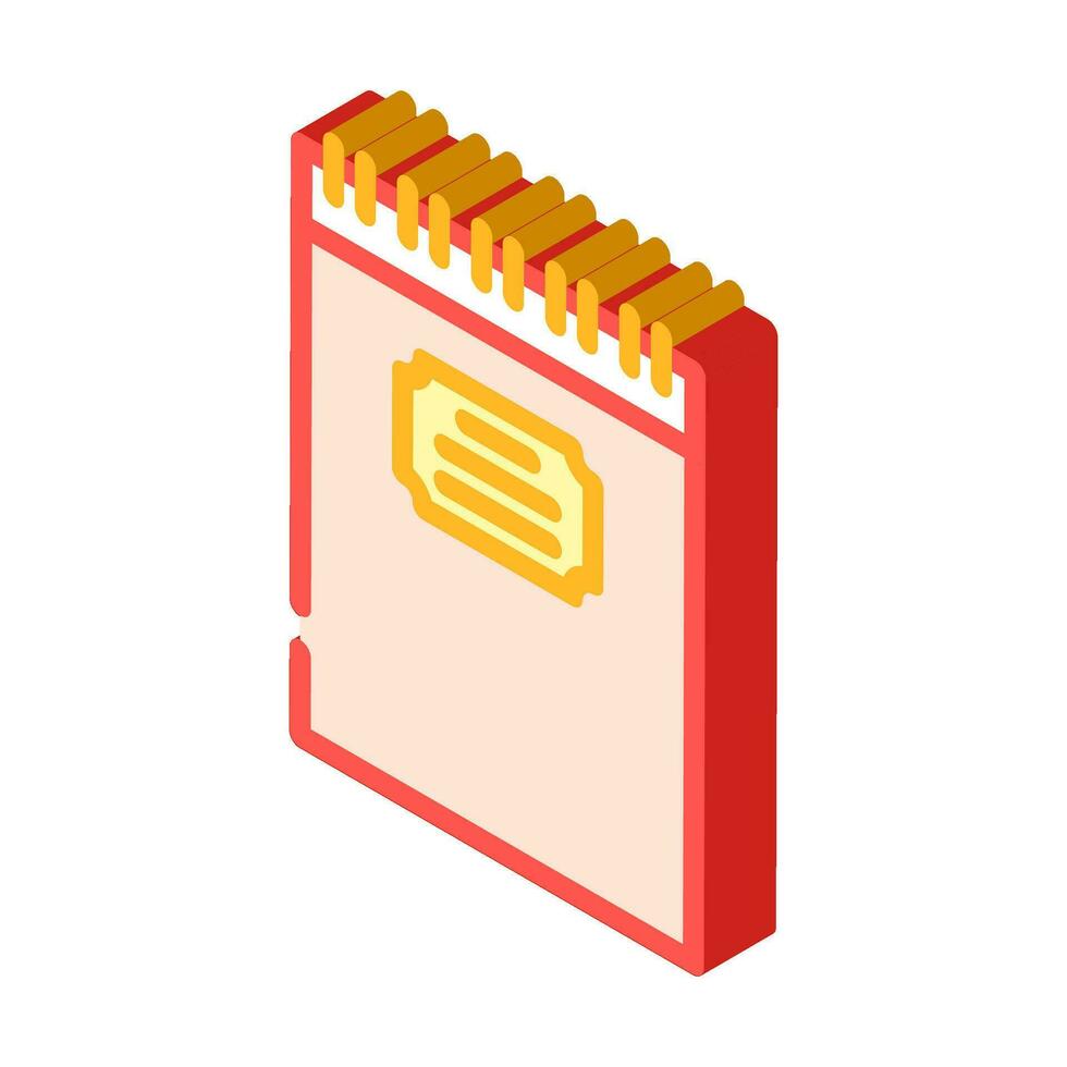 spiral notepad list isometric icon vector illustration