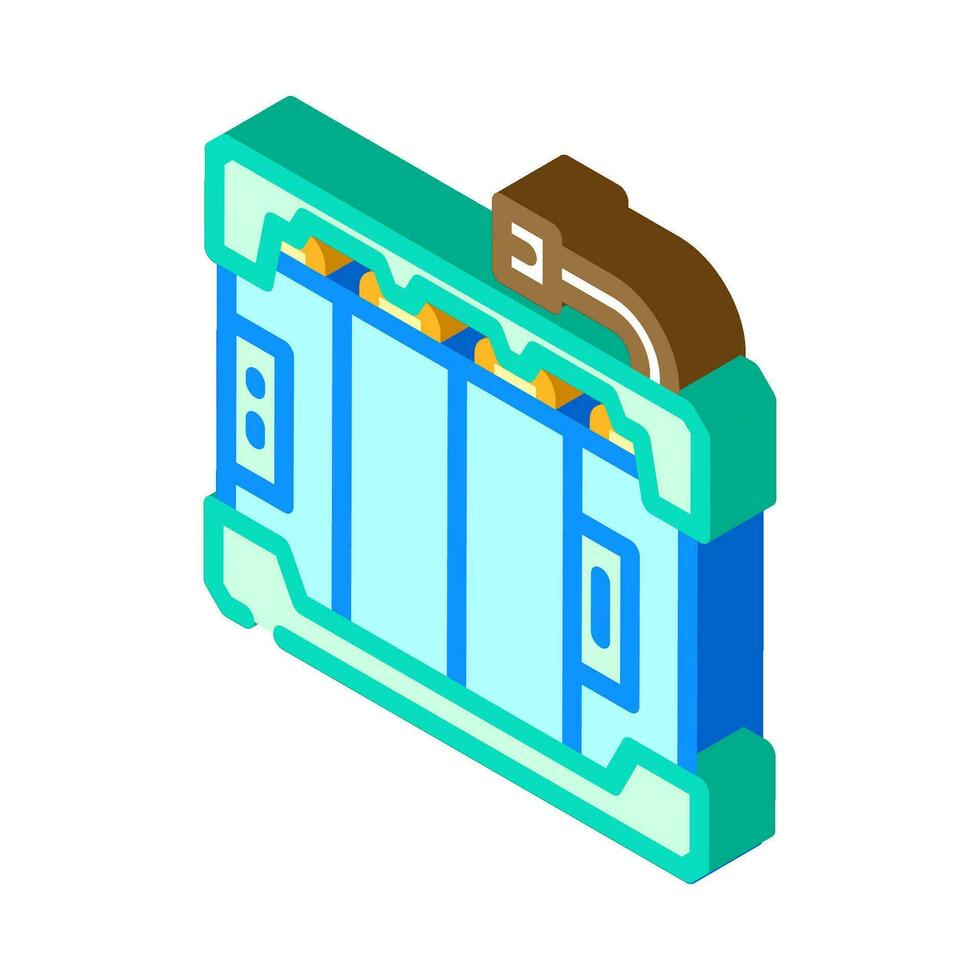 batería paquete energía almacenamiento isométrica icono vector ilustración