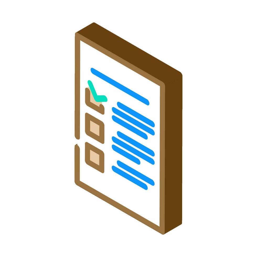 checklist list isometric icon vector illustration