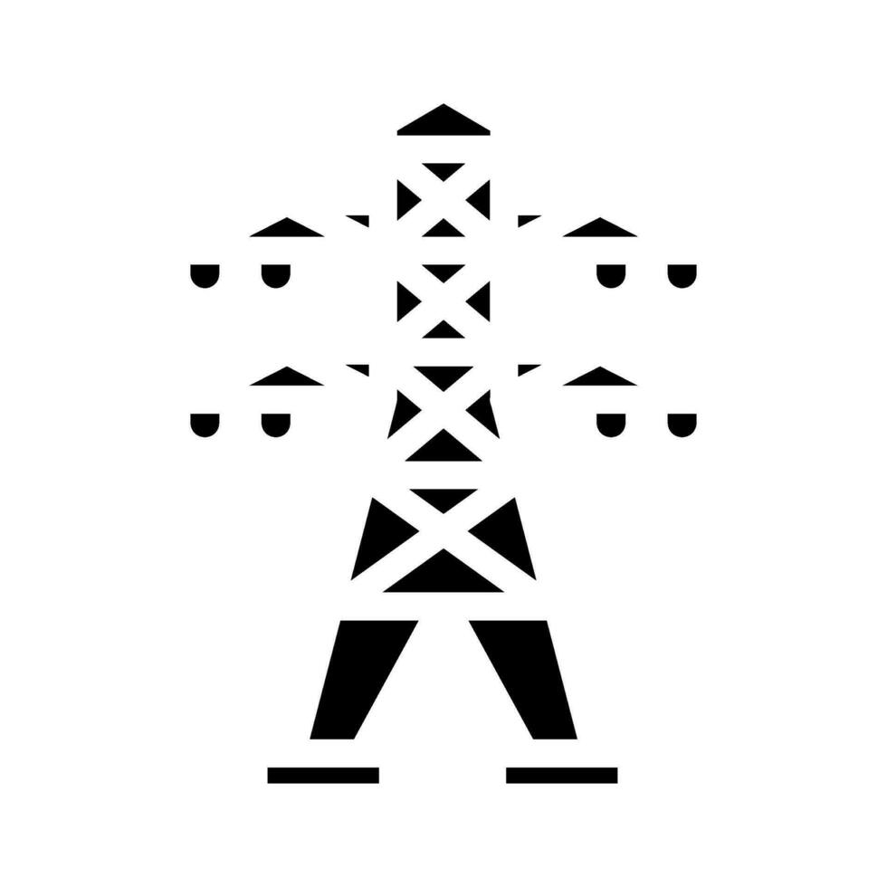poder líneas eléctrico glifo icono vector ilustración