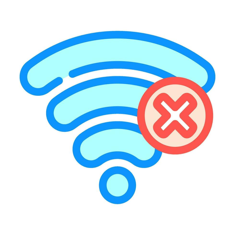 no wi fi color icon vector illustration