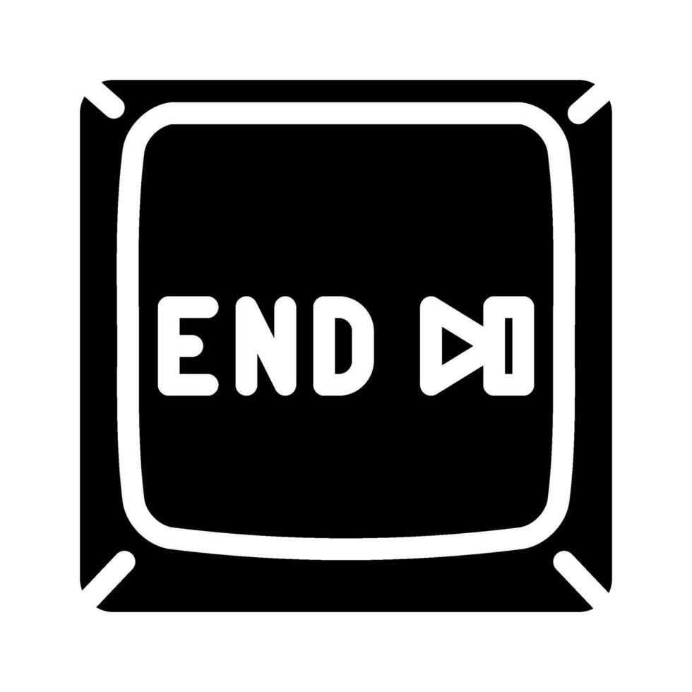 end button glyph icon vector illustration