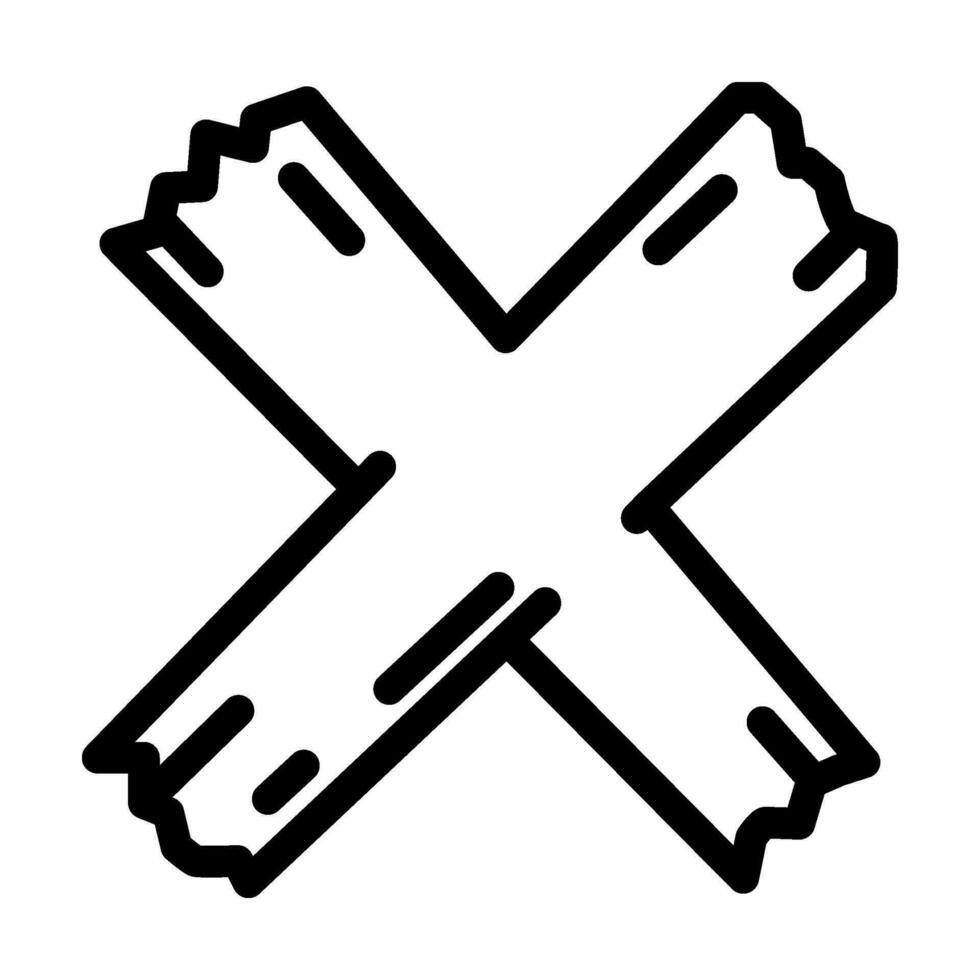 cross x mark line icon vector illustration