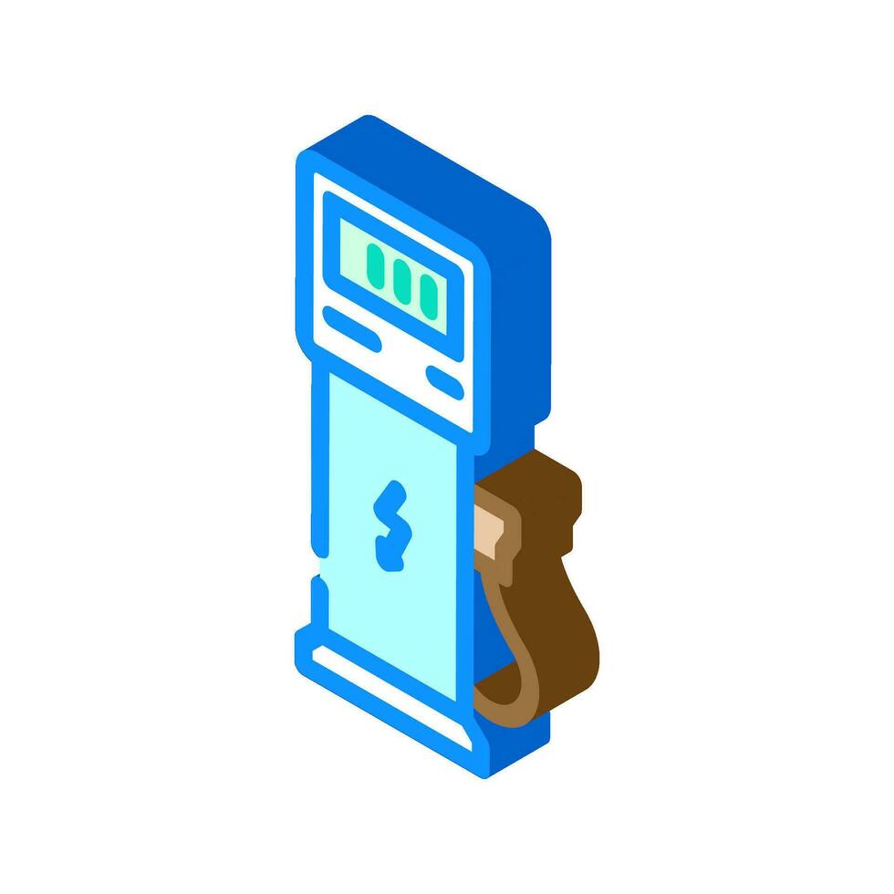 battery charging station isometric icon vector illustration