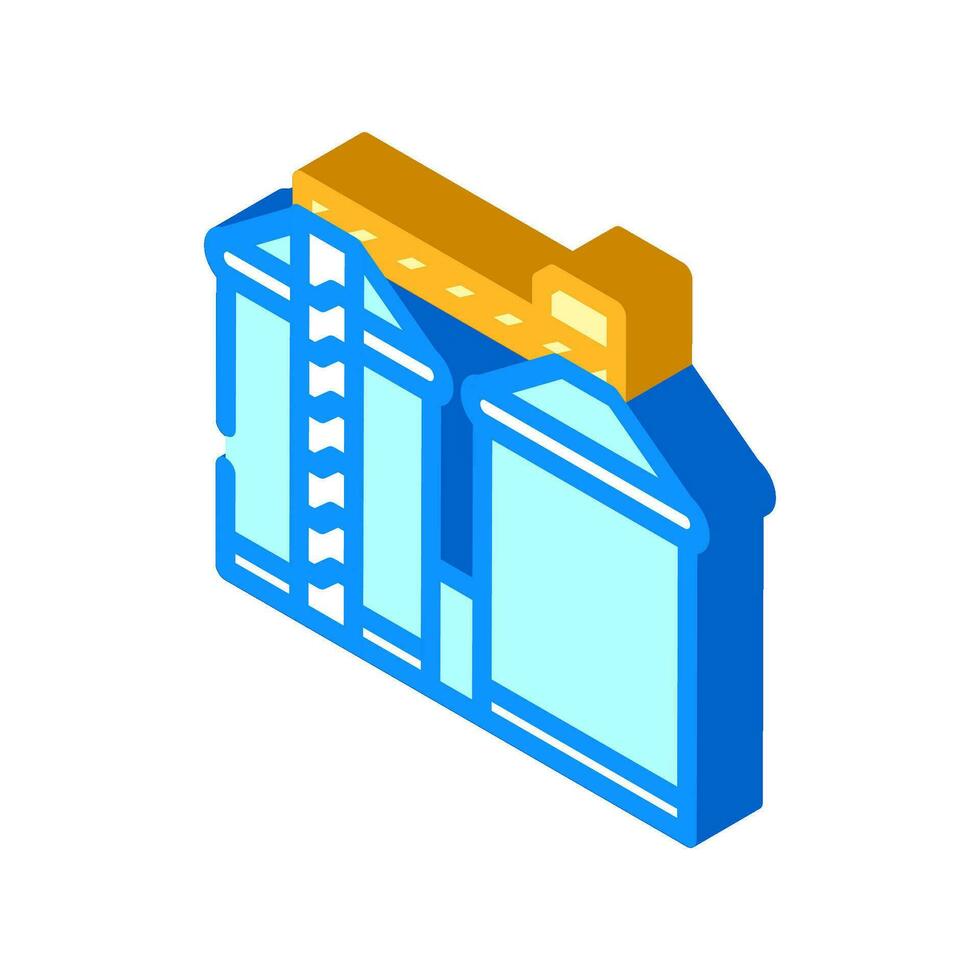 silo biomass energy isometric icon vector illustration