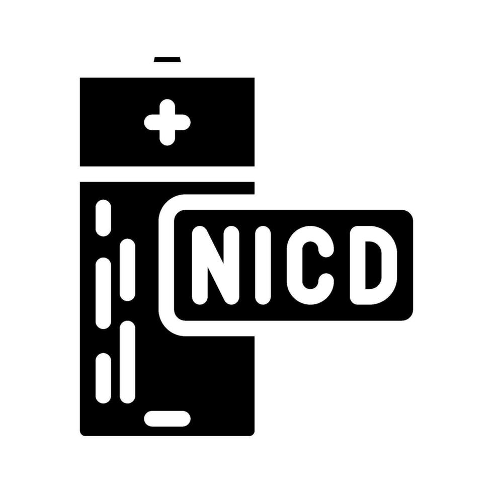 nickel cadmium battery glyph icon vector illustration