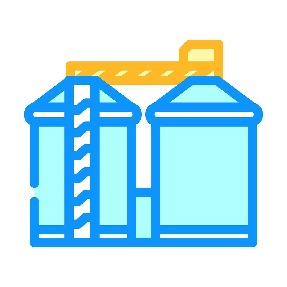 silo biomass energy color icon vector illustration