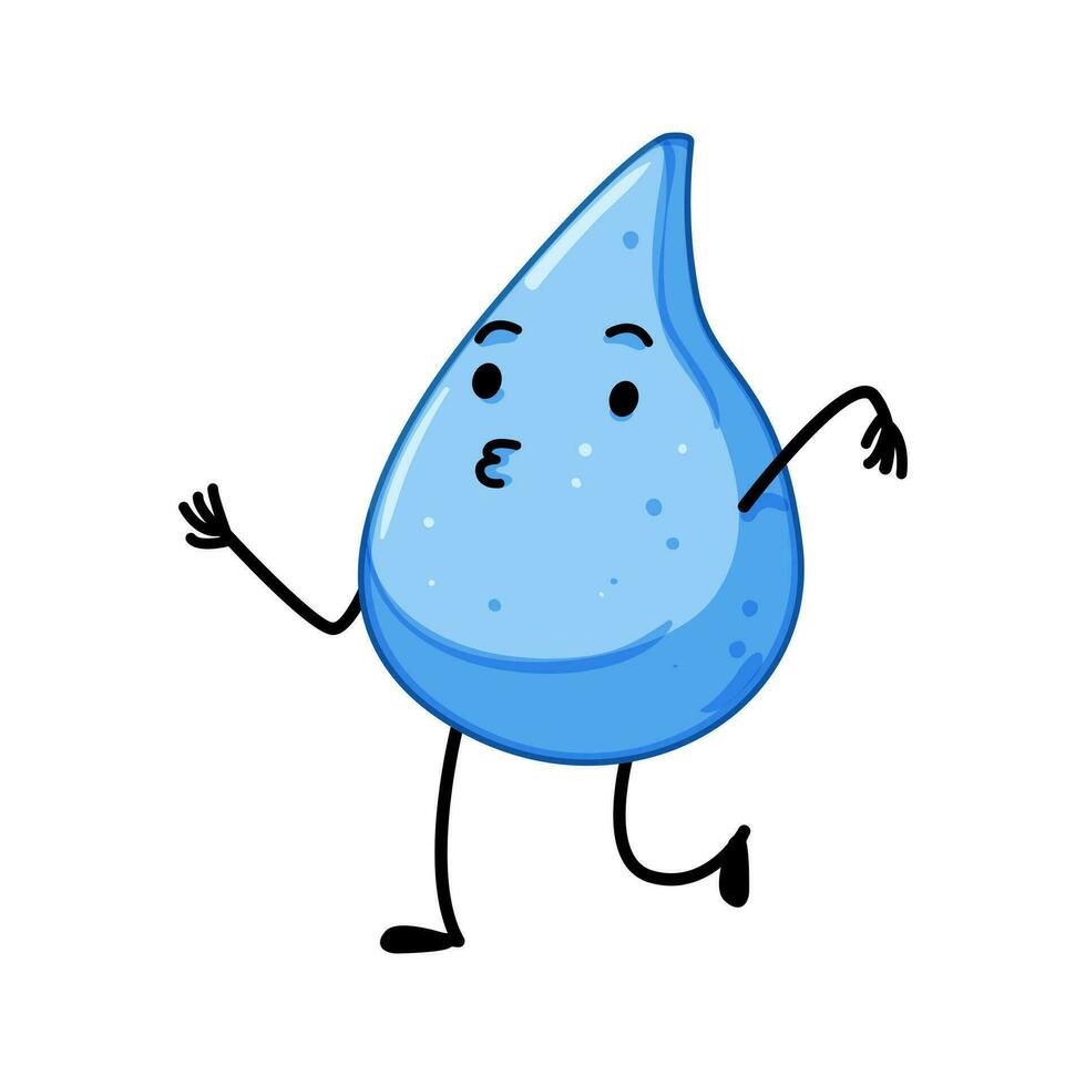 rain water drop character cartoon vector illustration