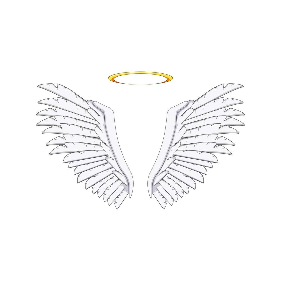 bird wing angel cartoon vector illustration