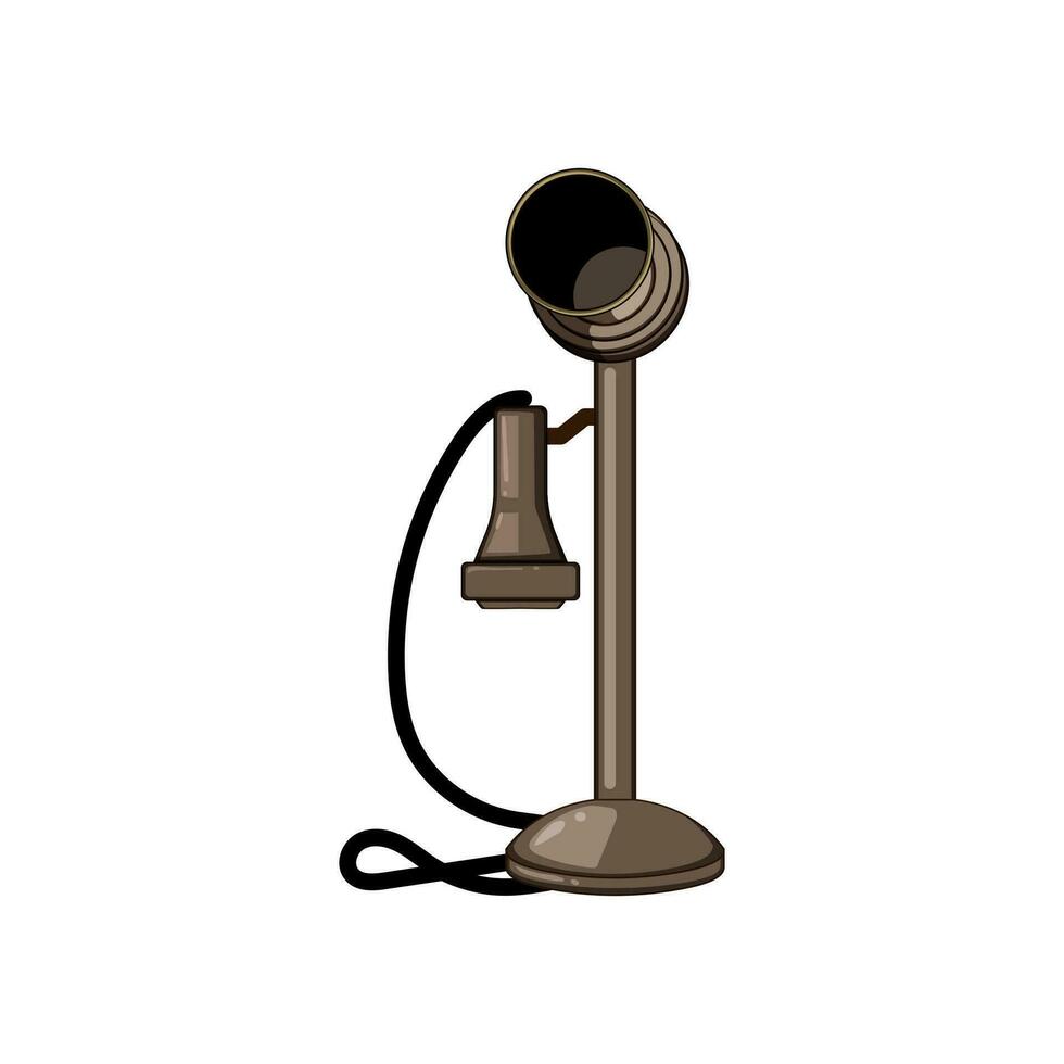 old telephone retro cartoon vector illustration