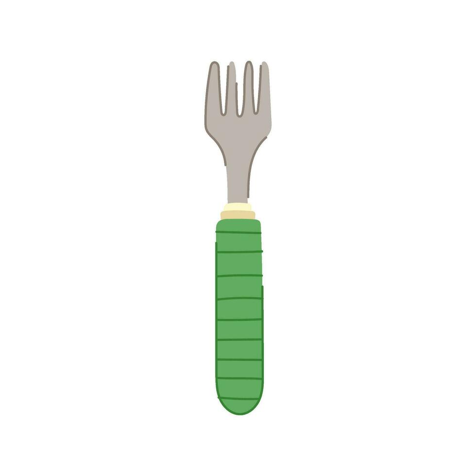 breakfast toddler fork cartoon vector illustration