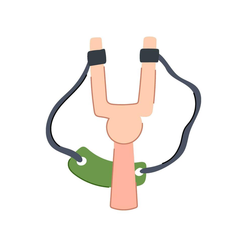 child slingshot cartoon vector illustration