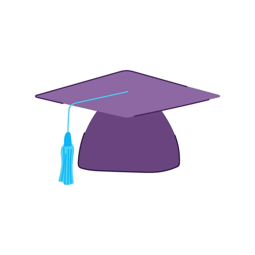 school graduation hat cartoon vector illustration