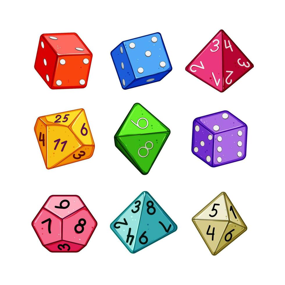 dice set cartoon vector illustration