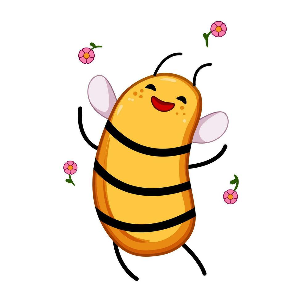 miel abeja personaje dibujos animados vector ilustración