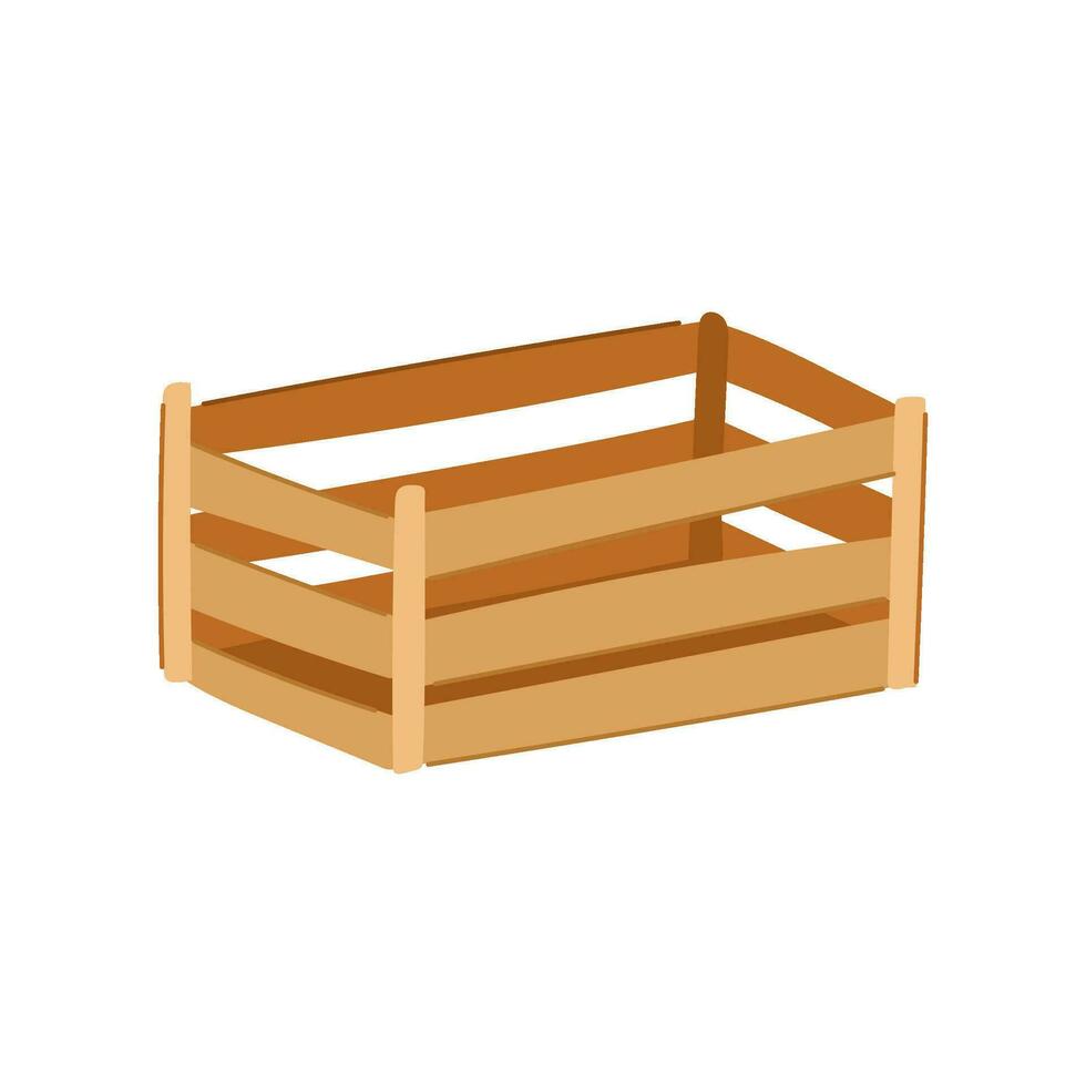 caja de madera caja dibujos animados vector ilustración