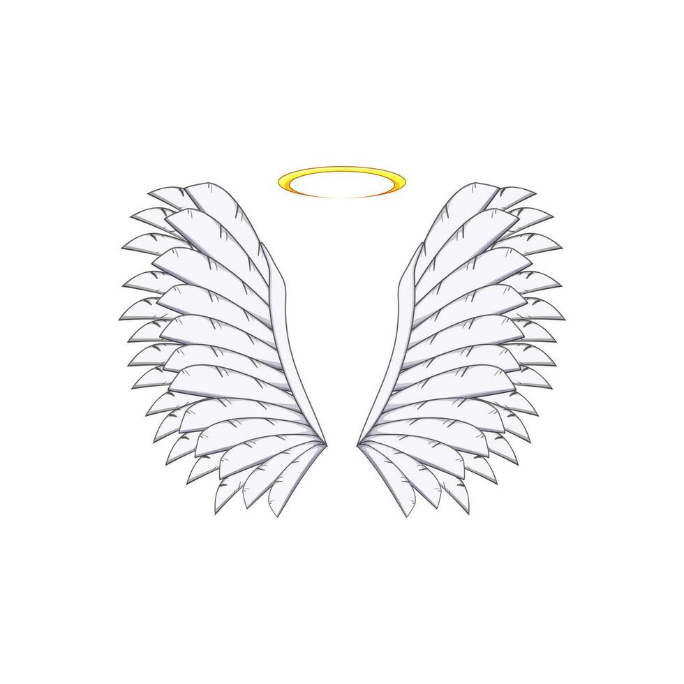 abstract wing angel cartoon vector illustration