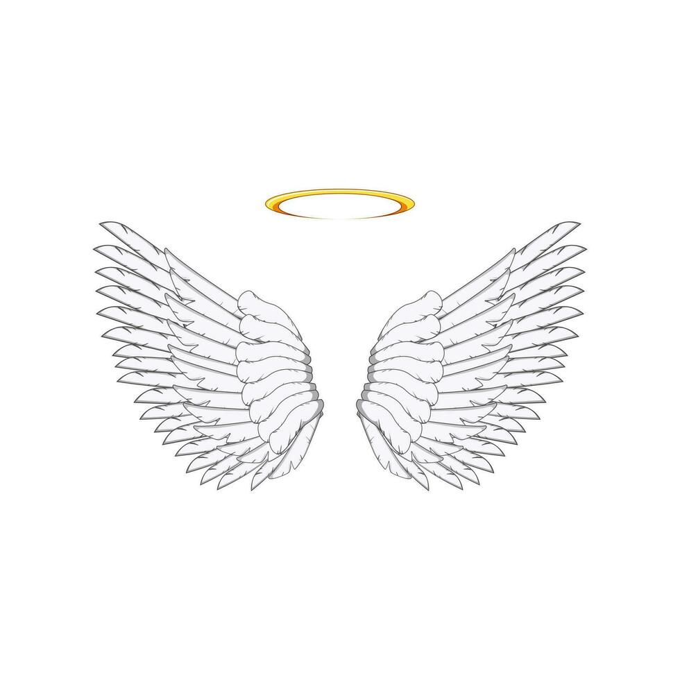 silueta ala ángel dibujos animados vector ilustración