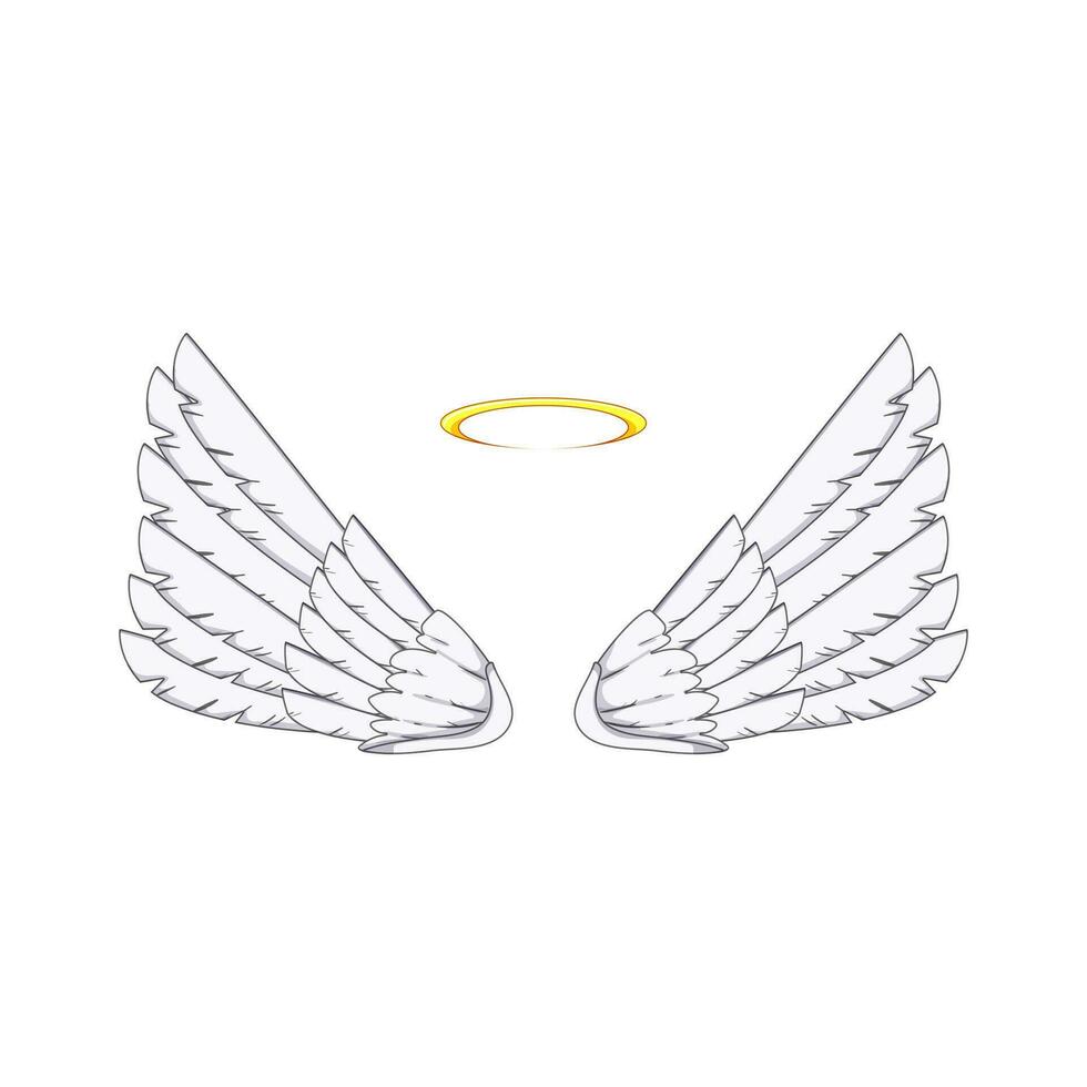 heaven wing angel cartoon vector illustration