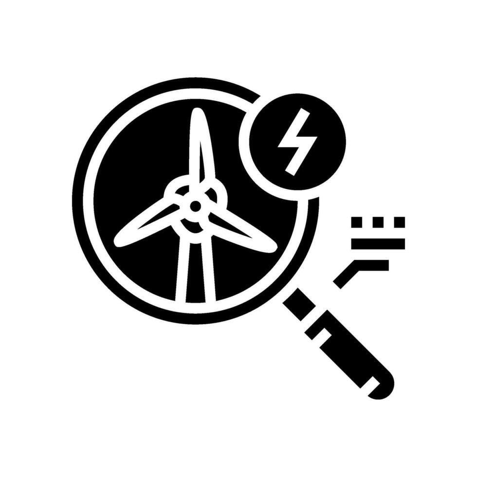 energy research wind turbine glyph icon vector illustration