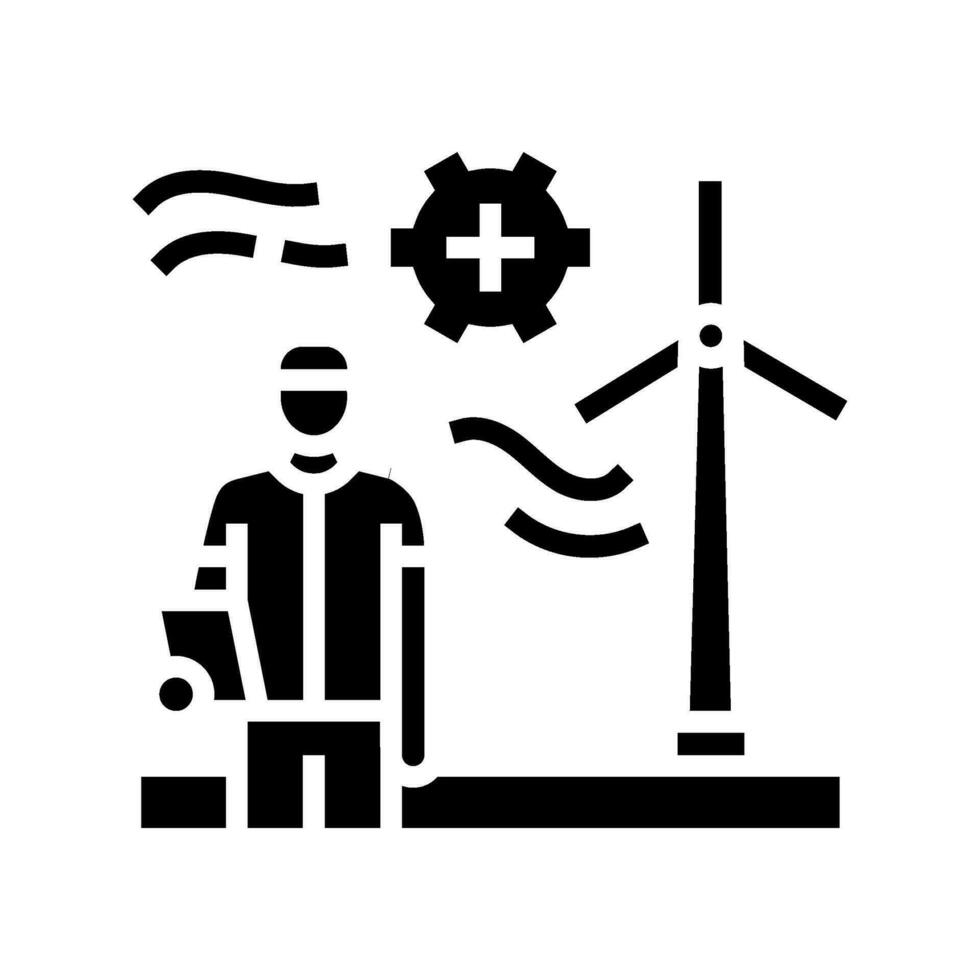 turbine maintenance glyph icon vector illustration