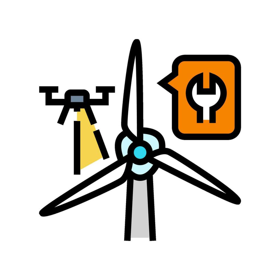 turbine inspection color icon vector illustration