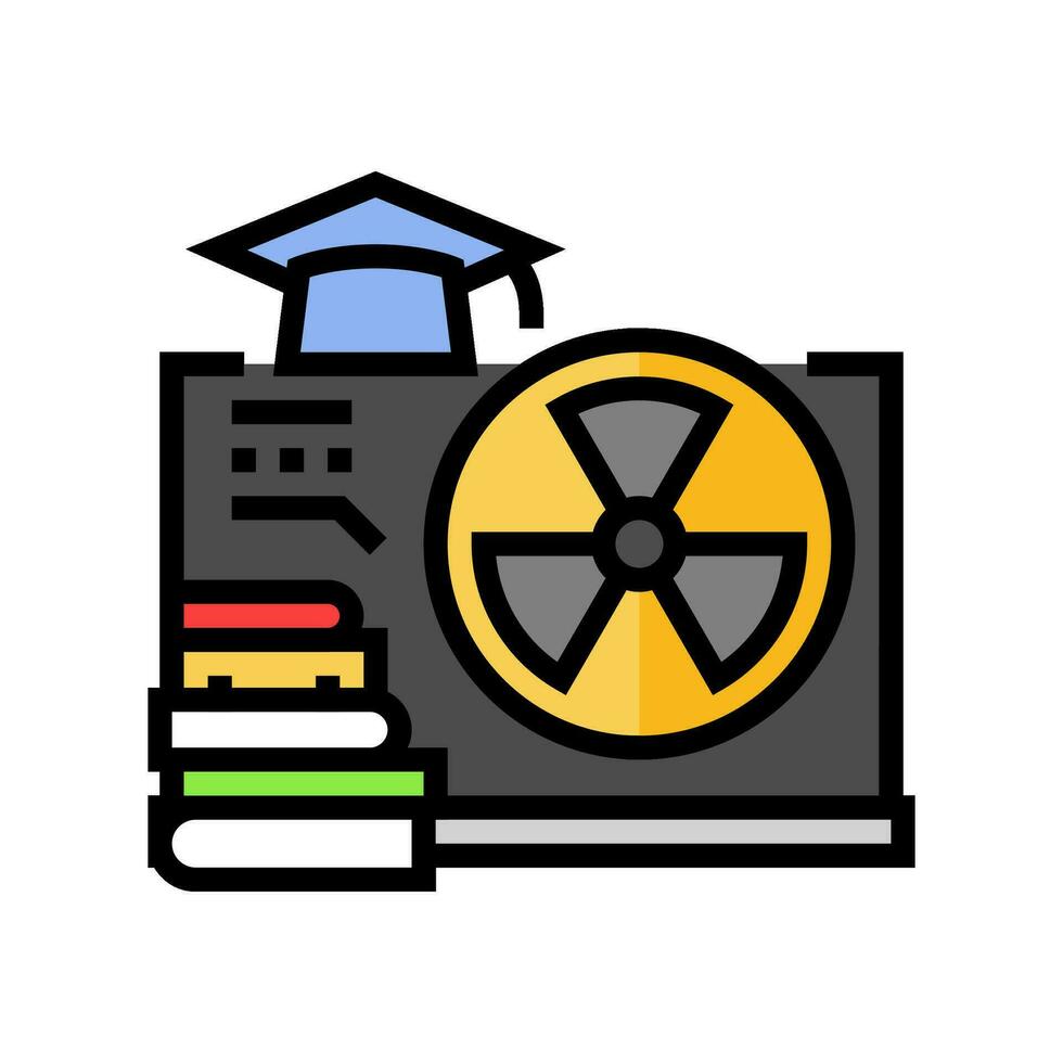 energía educación nuclear color icono vector ilustración