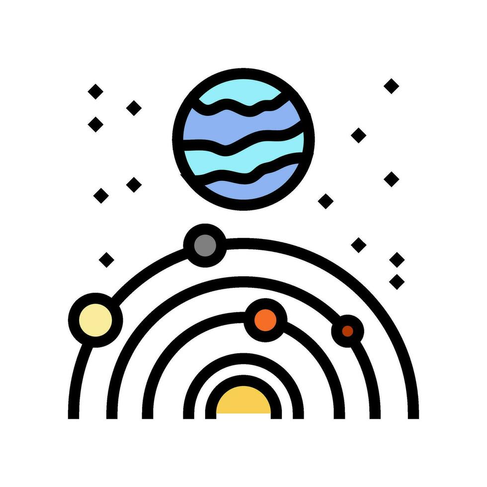 exoplanet space exploration color icon vector illustration