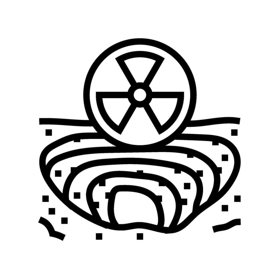 uranio minería nuclear energía línea icono vector ilustración