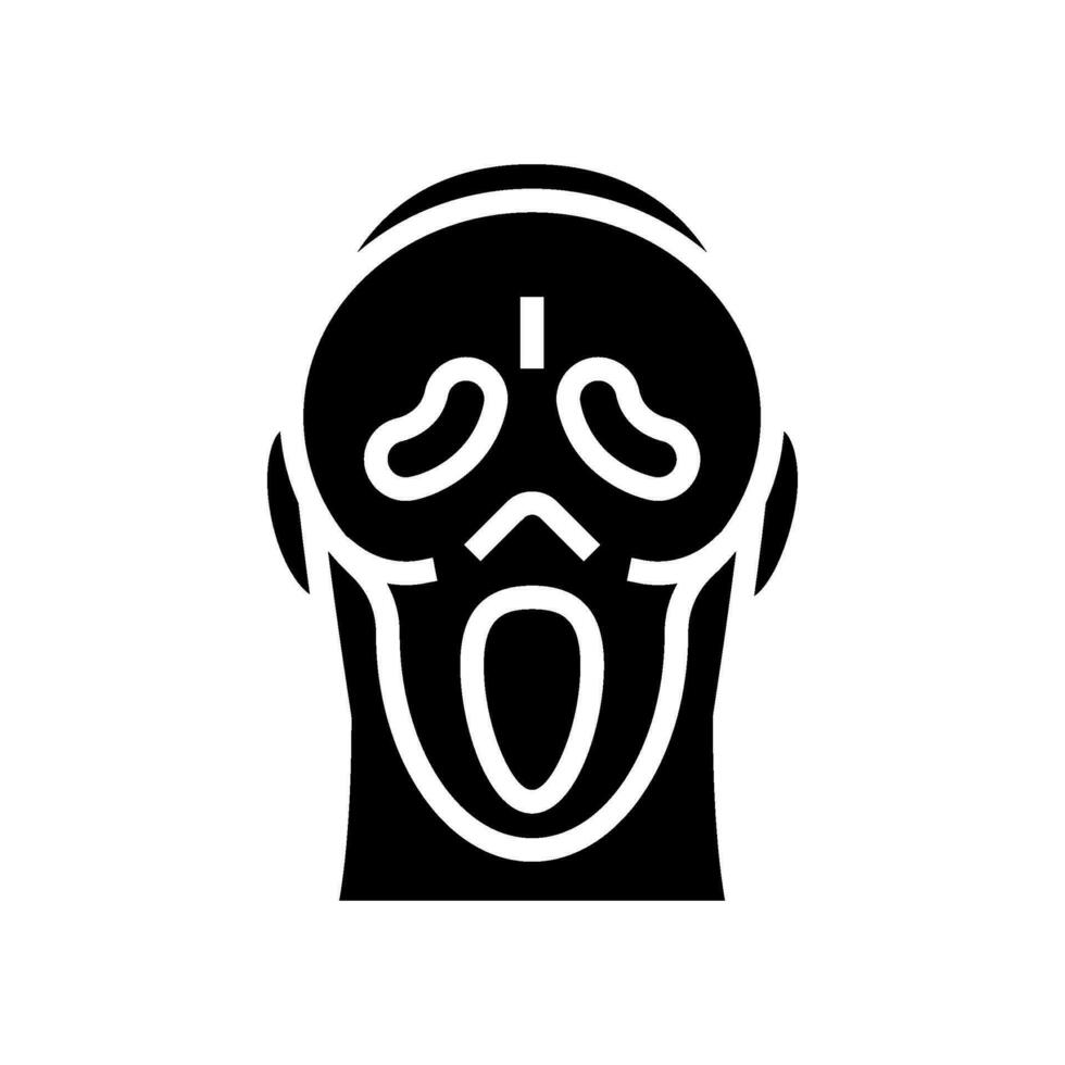 ghost mask face glyph icon vector illustration