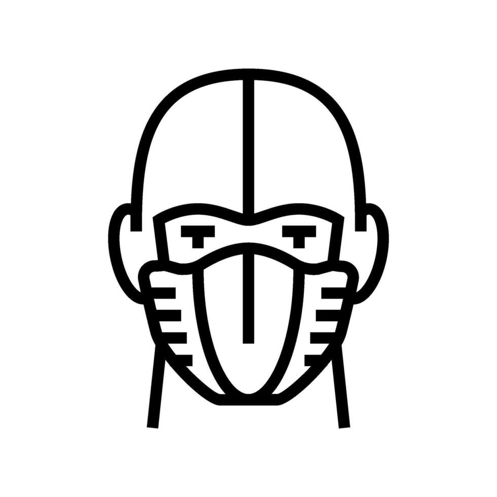 ninja mask face line icon vector illustration