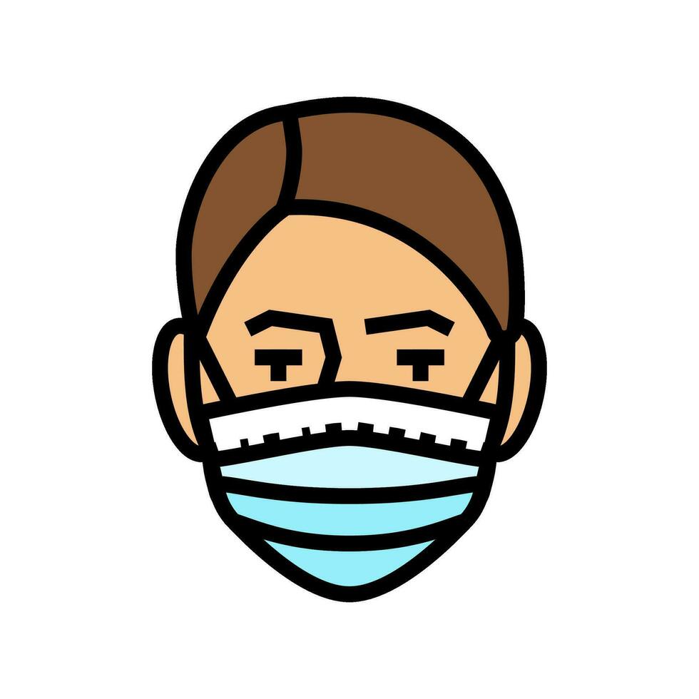 medical mask face color icon vector illustration