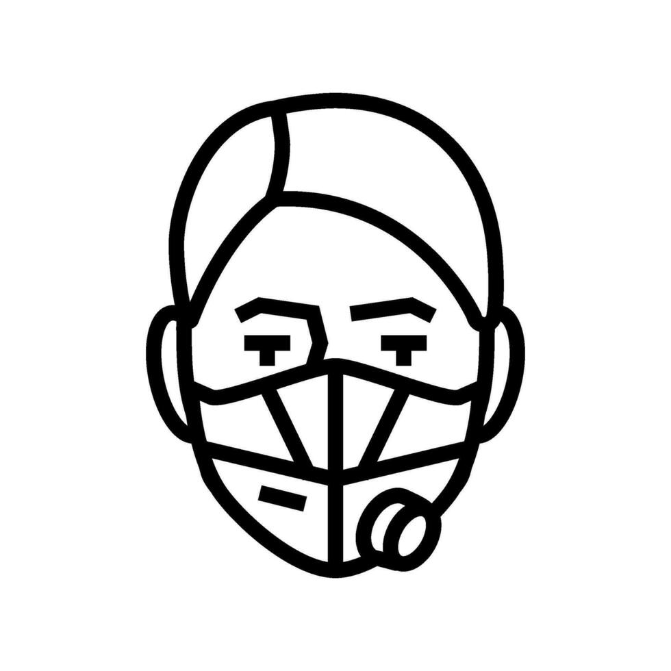 respirator mask face line icon vector illustration