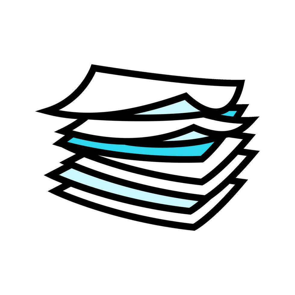 pages stacked list color icon vector illustration
