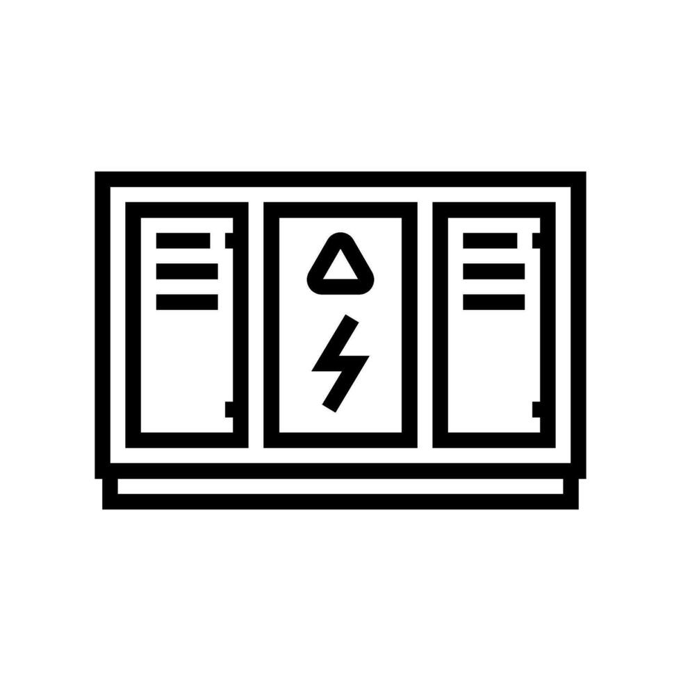 cuadrícula almacenamiento energía línea icono vector ilustración