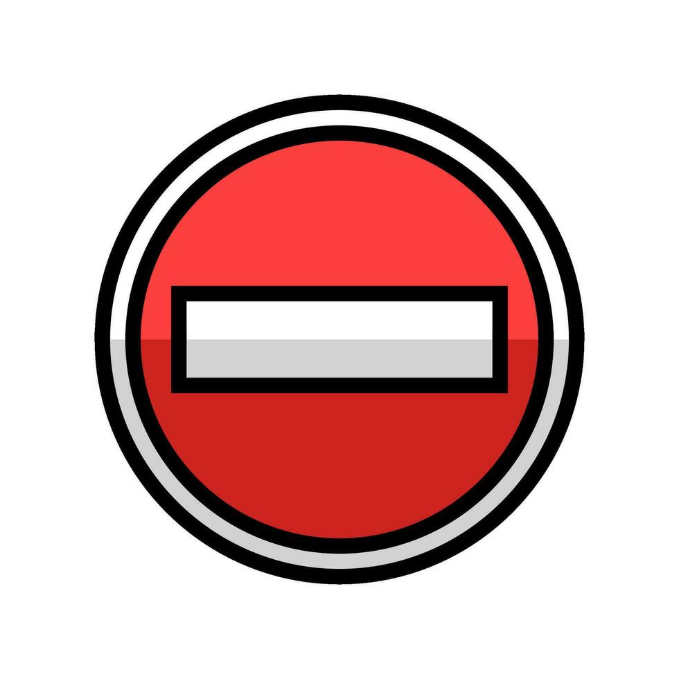 no entry color icon vector illustration