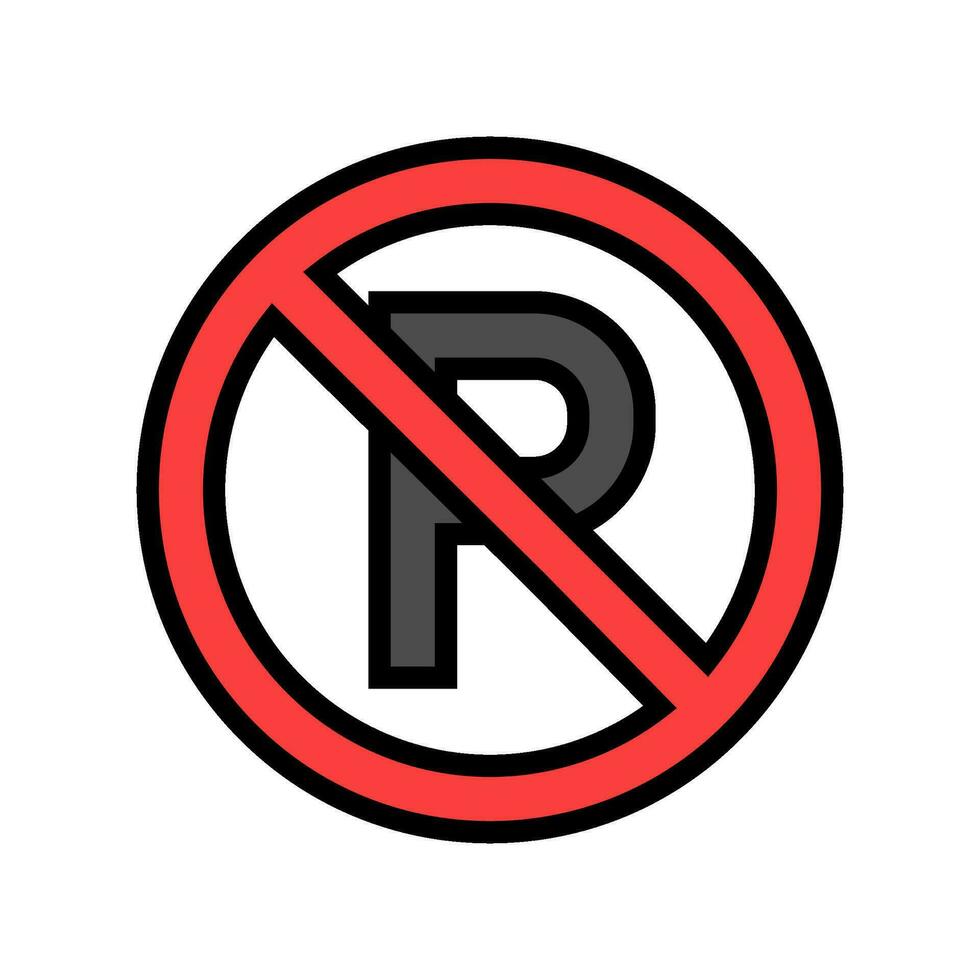 no parking color icon vector illustration