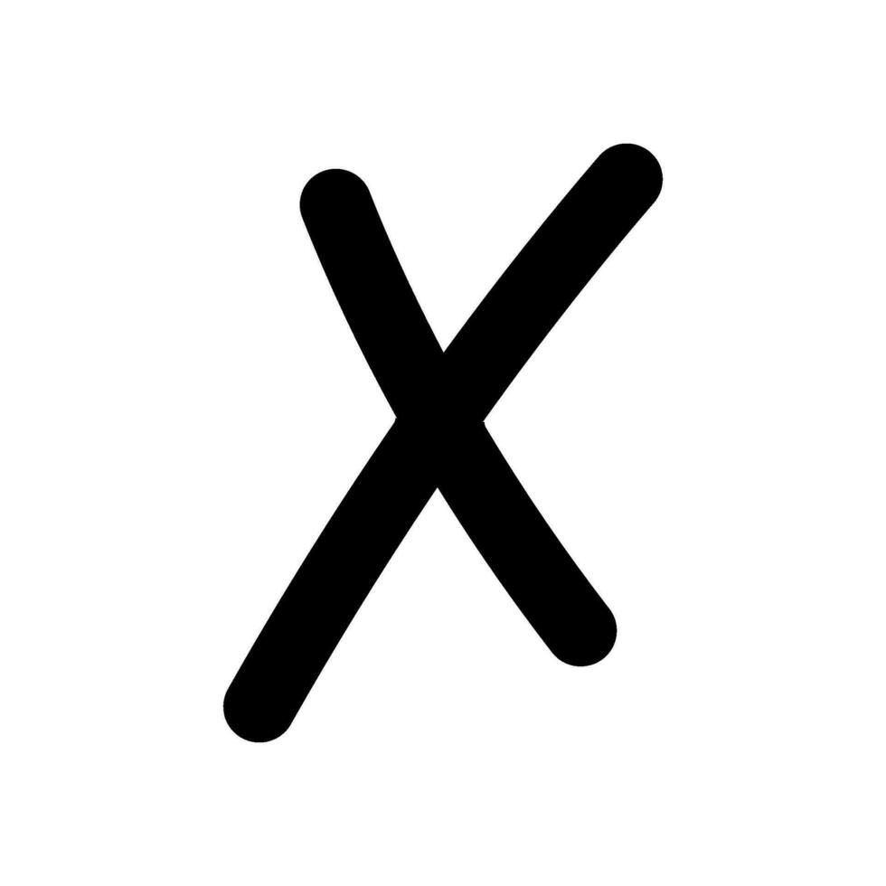 cross x mark glyph icon vector illustration