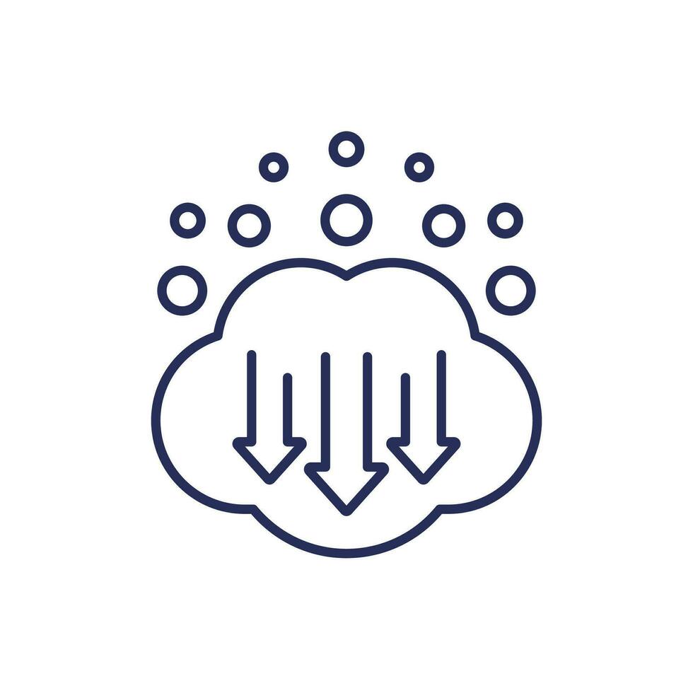 co2 gas, carbon emission reduction line icon vector