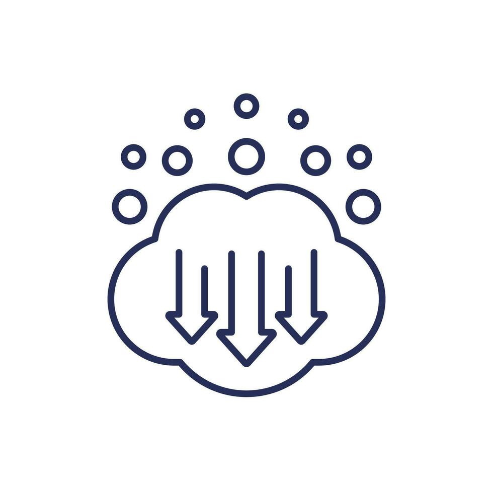 co2 gas, carbon emission reduction line icon vector