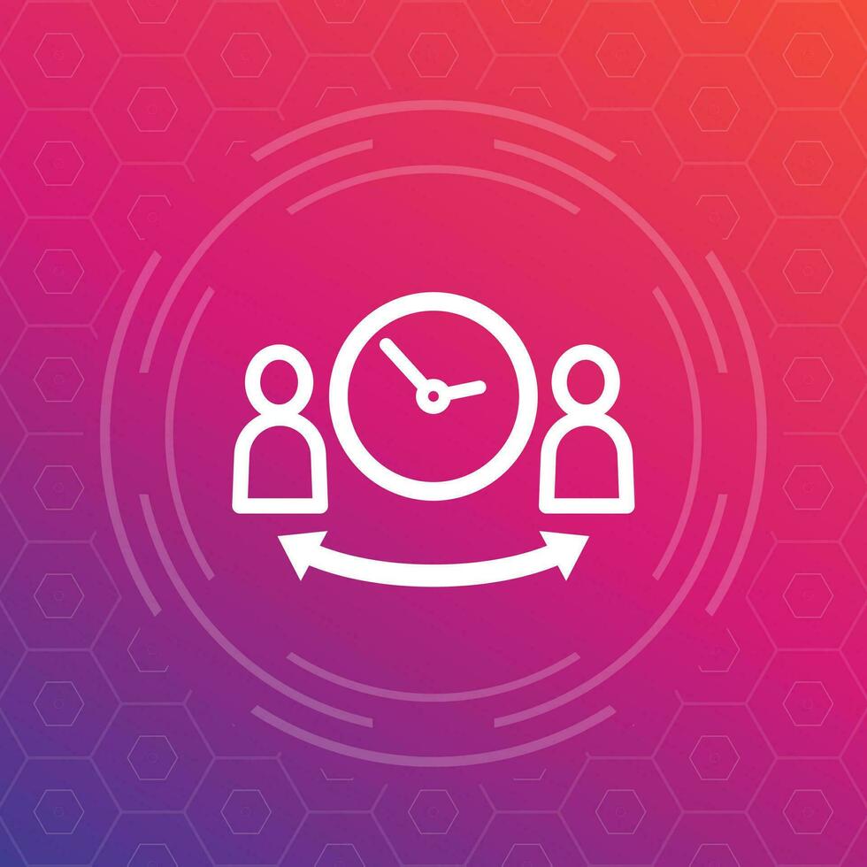 interaction time icon for web vector