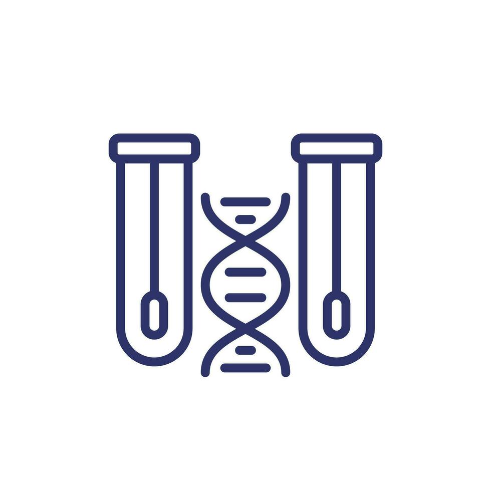 dna swab tests line icon vector
