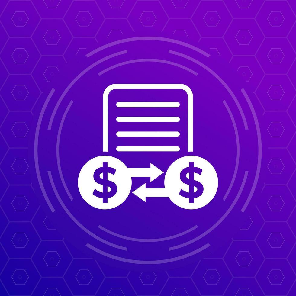 transaction info and payment details icon vector